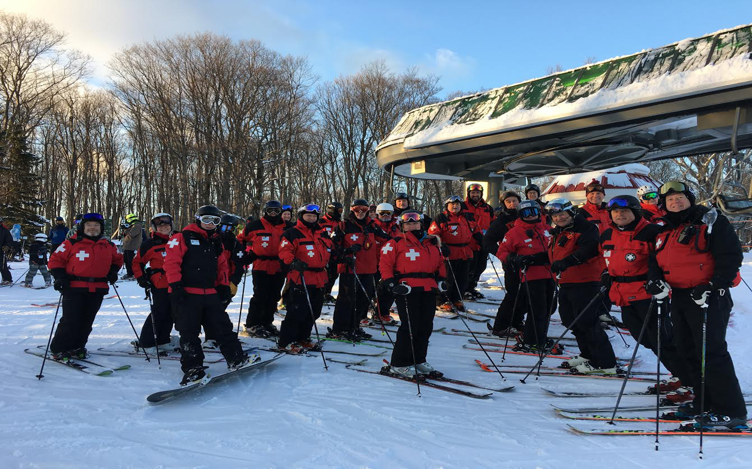 Highlands patrollers on top of Heather Express